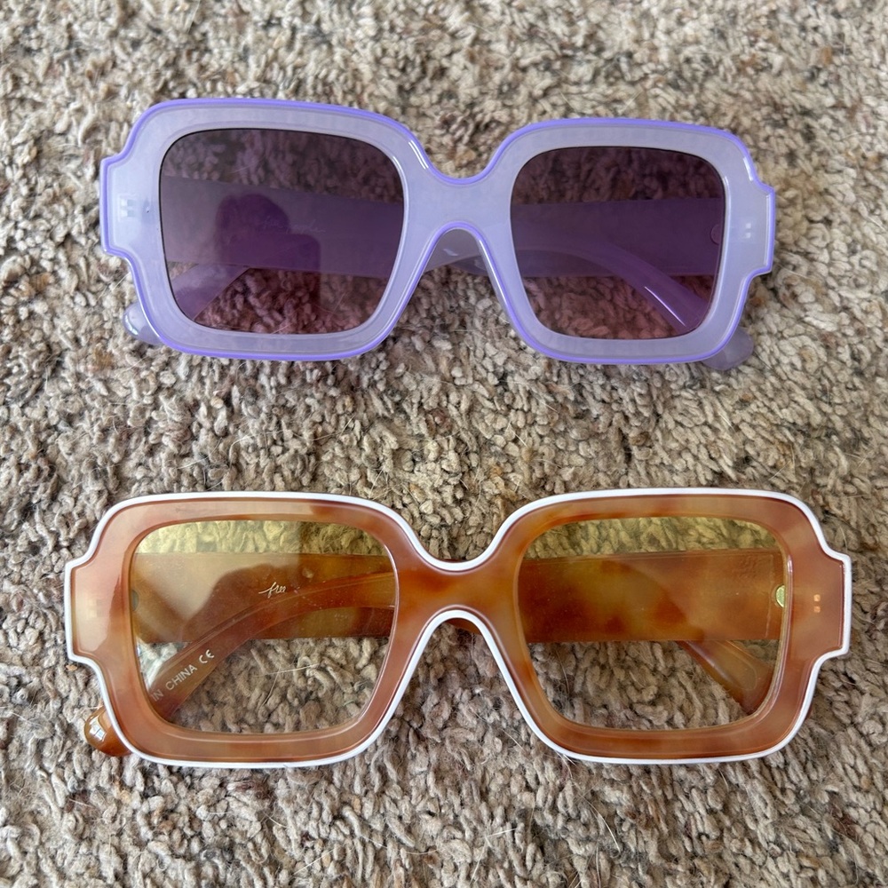 Free People Purple and Brown Sunglasses Set